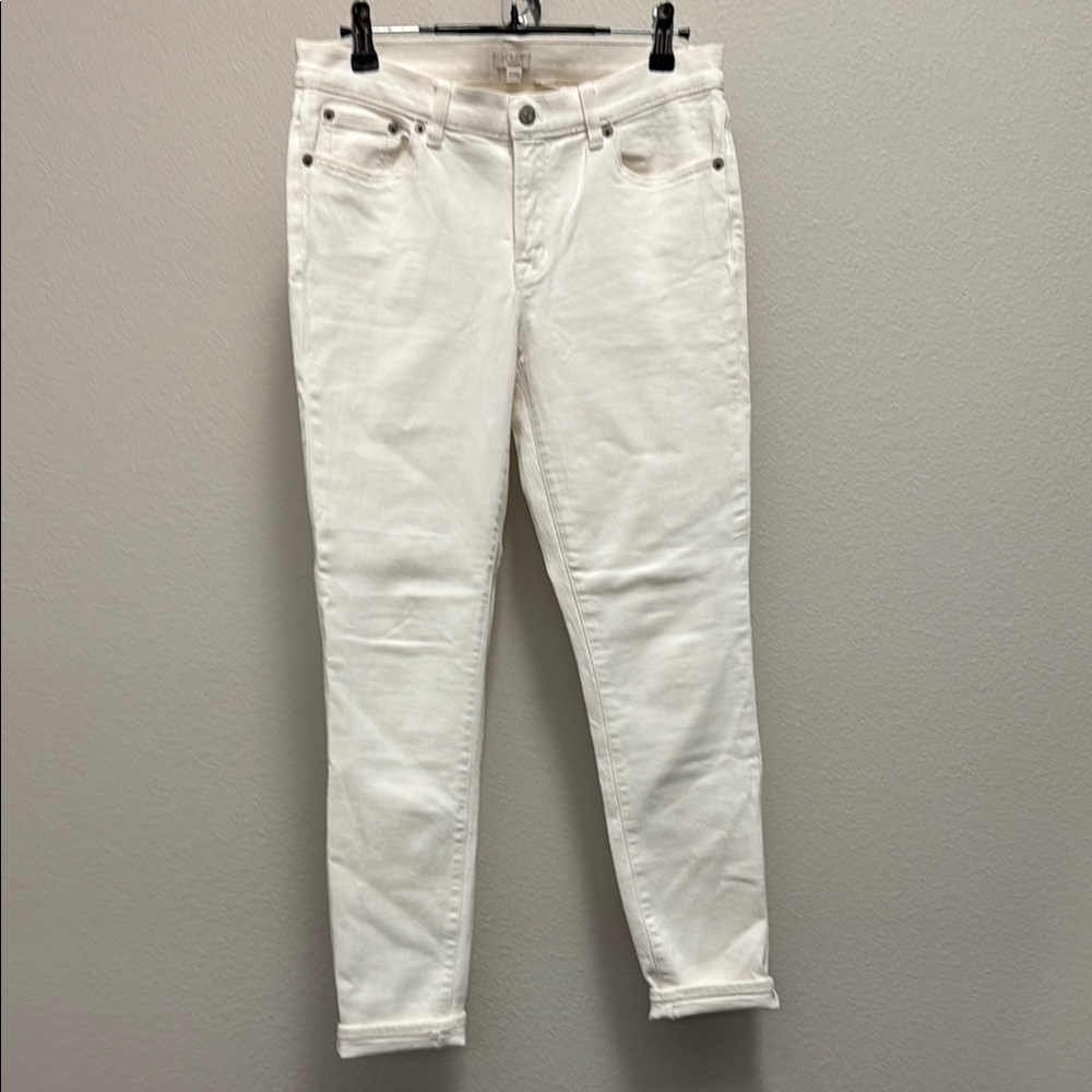 J Crew Women's Off White Stretchy Jeans
